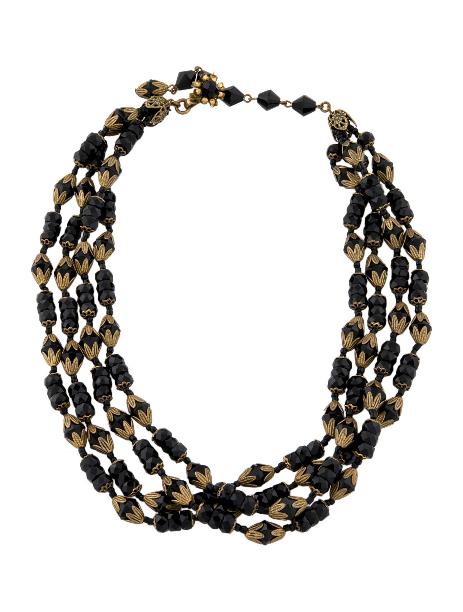 Miriam Haskell Beaded Multistrand Collar Necklace