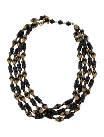 Miriam Haskell Beaded Multistrand Collar Necklace