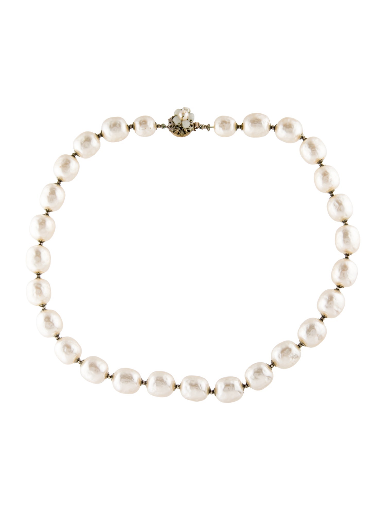 Miriam Haskell Vintage Faux Pearl Beaded Necklace