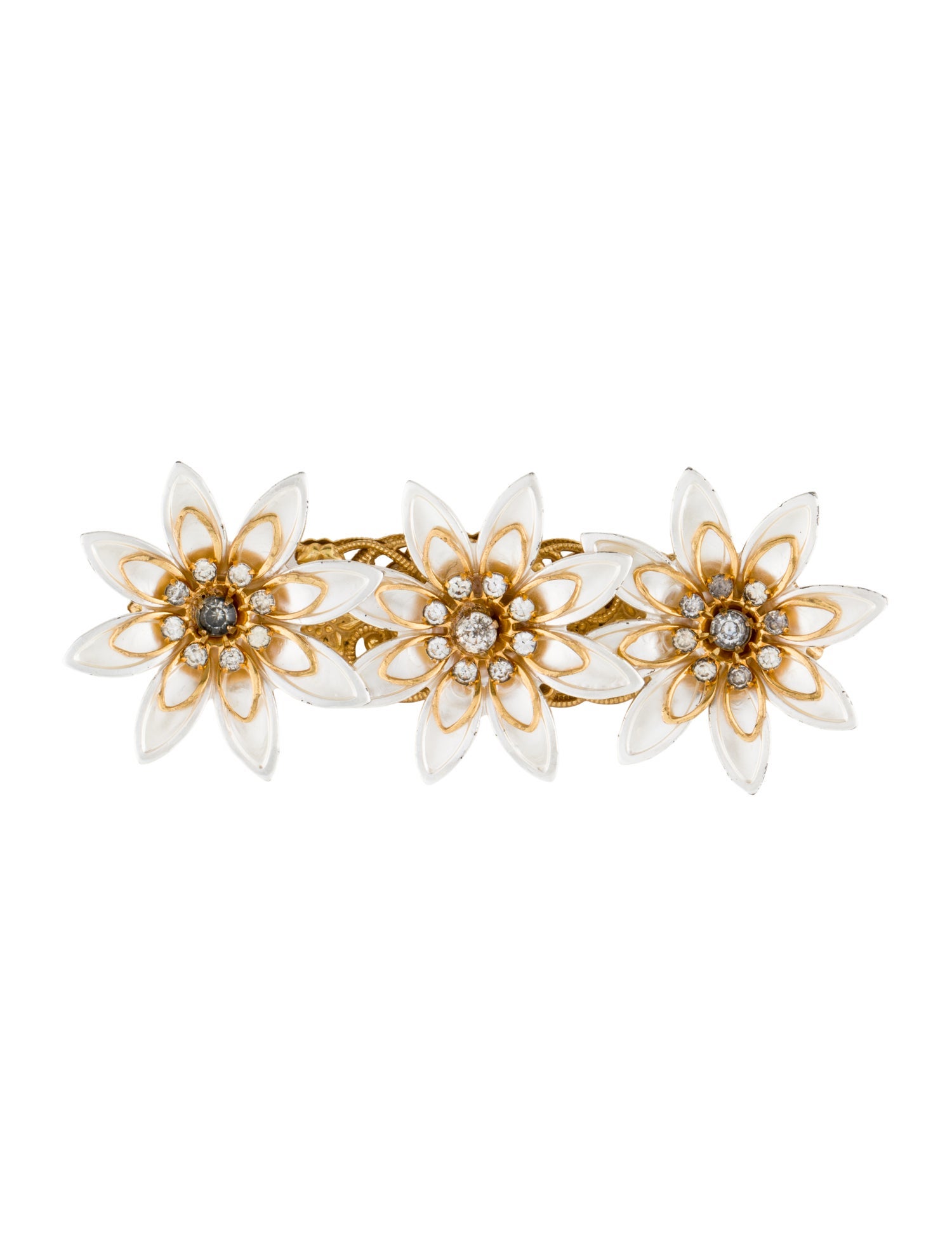 Miriam Haskell Crystal Floral Brooch