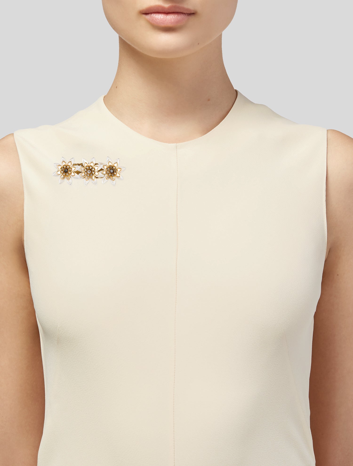 Miriam Haskell Crystal Floral Brooch