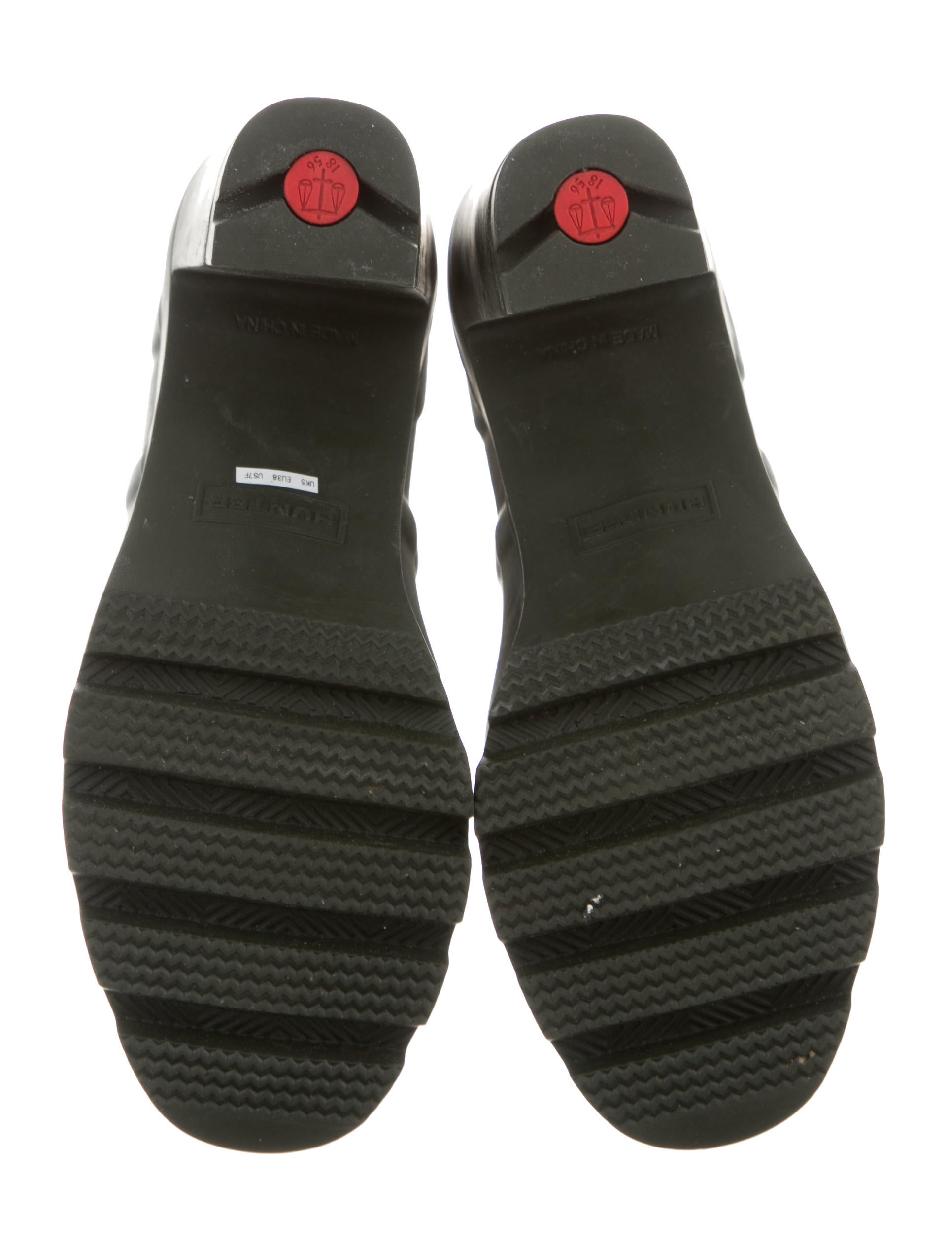 black rubber ankle boots