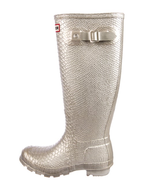 Hunter Carnaby Embossed Animal Print Rain Boots Me