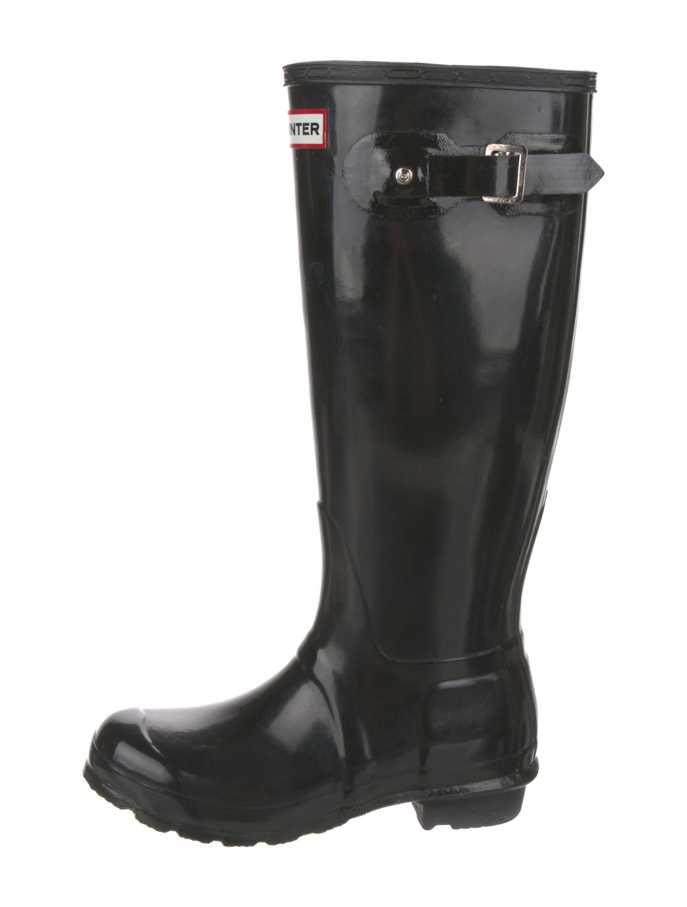 Hunter Rubber Rain Boots Black Boots, Shoes WH835328 The RealReal
