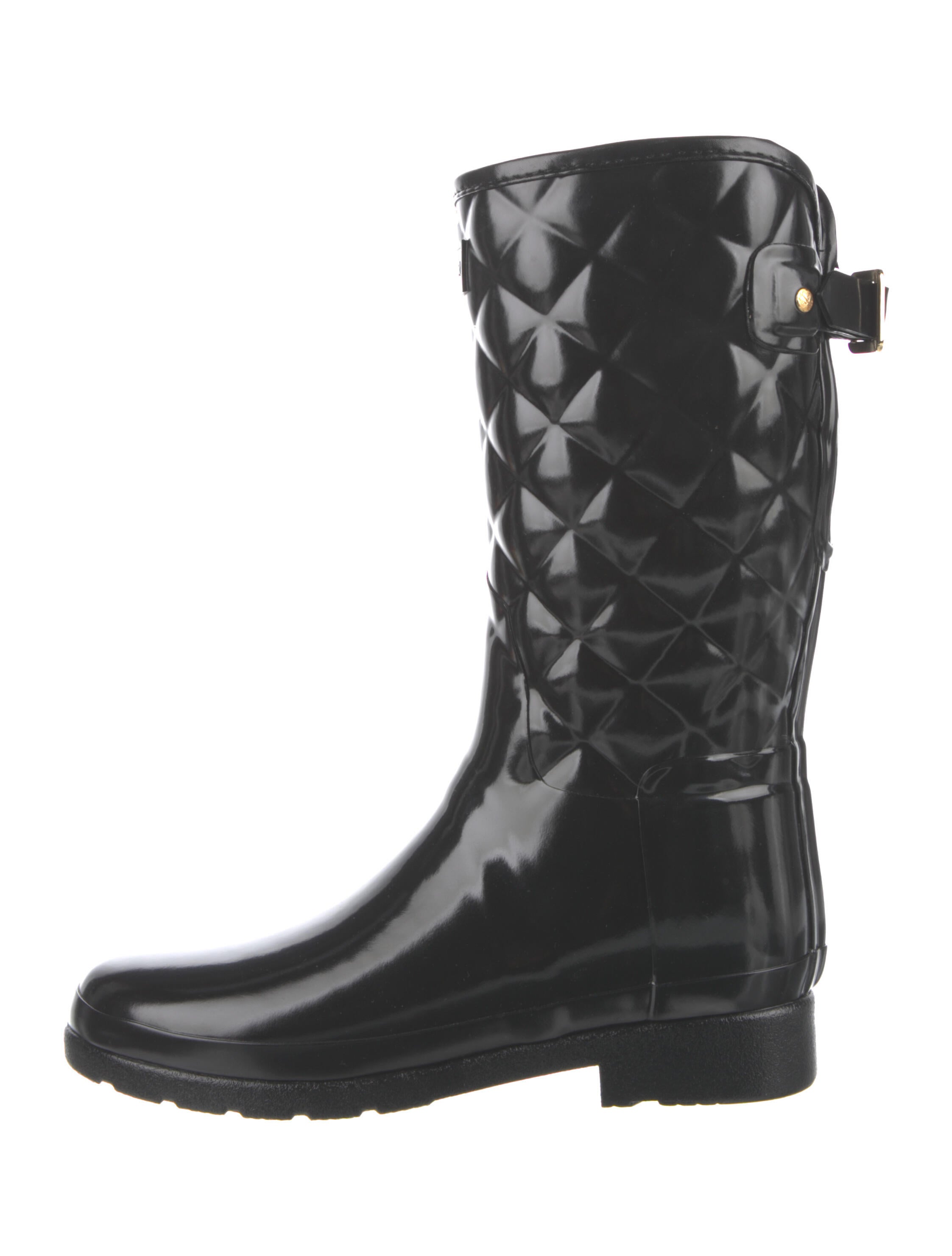 Hunter Rubber Rain Boots Black Boots, Shoes WH835624 The RealReal