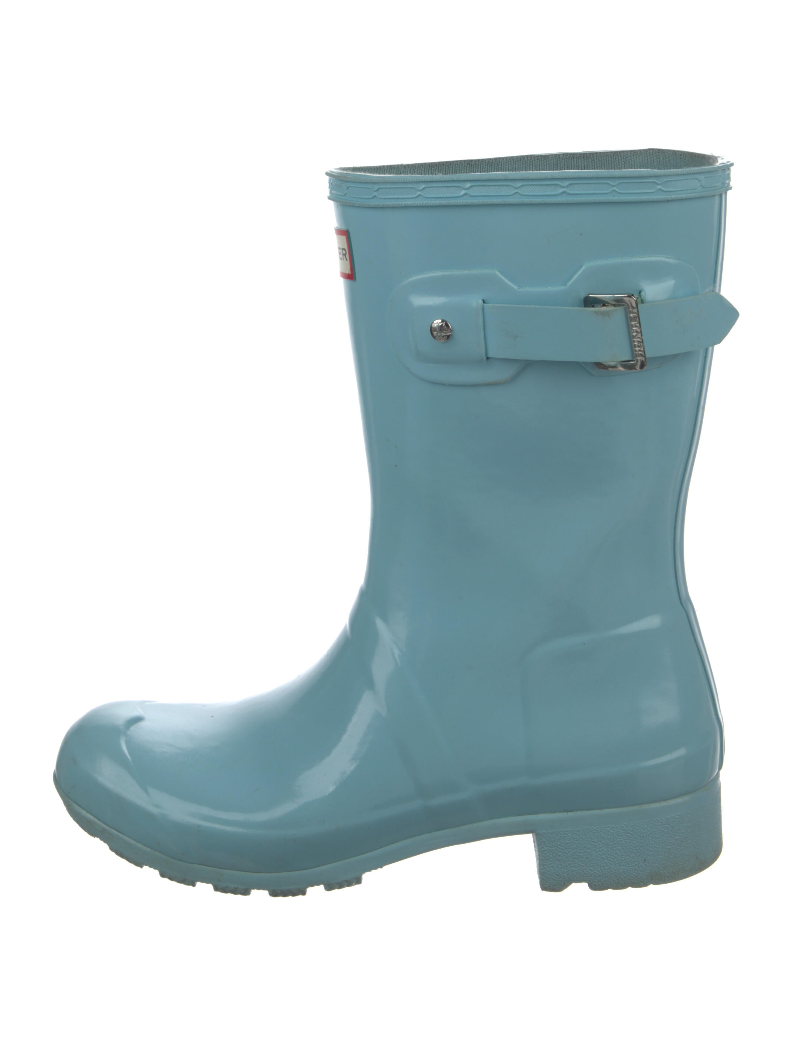 Hunter Rubber Rain Boots Blue Boots, Shoes WH836225 The RealReal