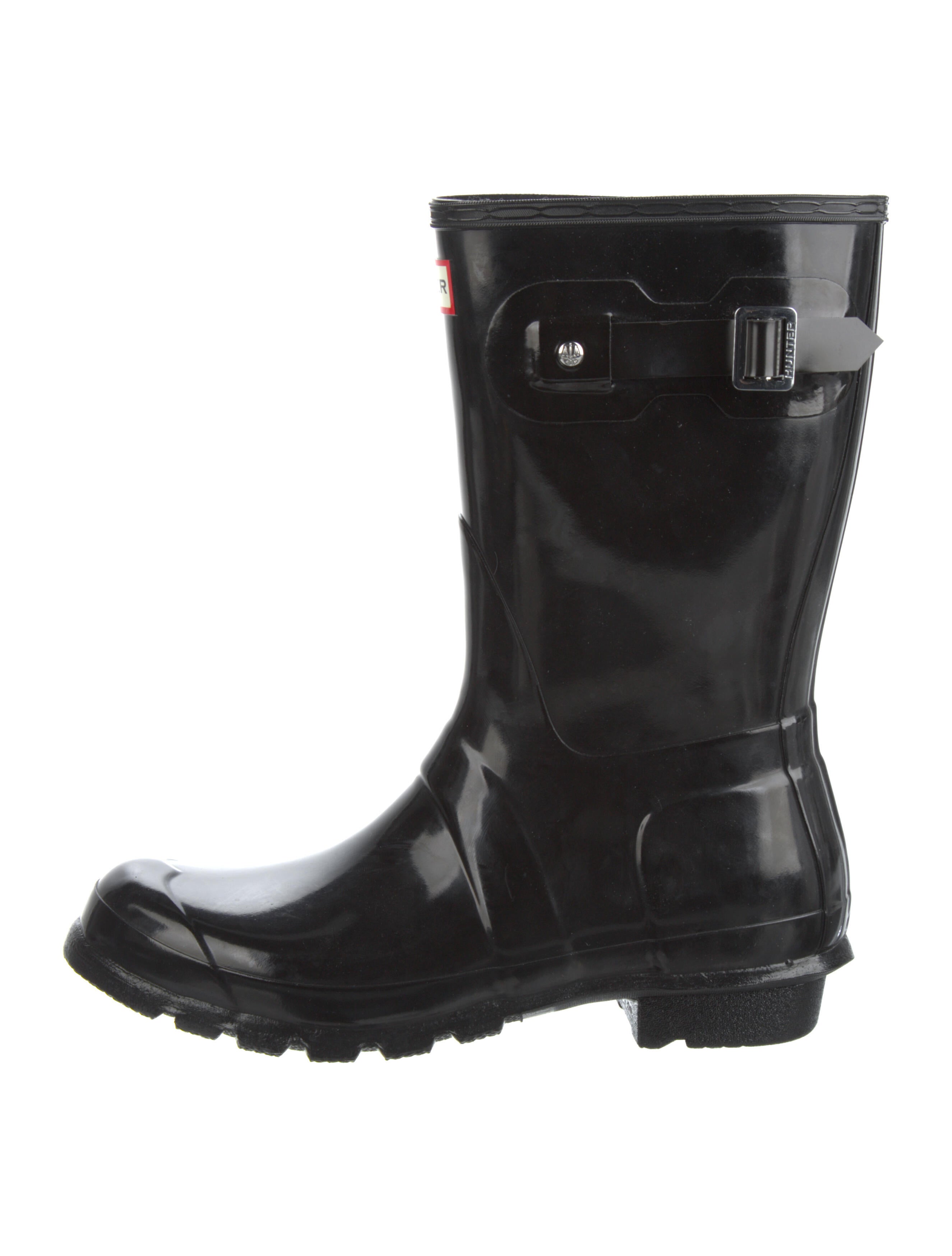 Hunter Rubber Rain Boots Black Boots, Shoes WH837020 The RealReal