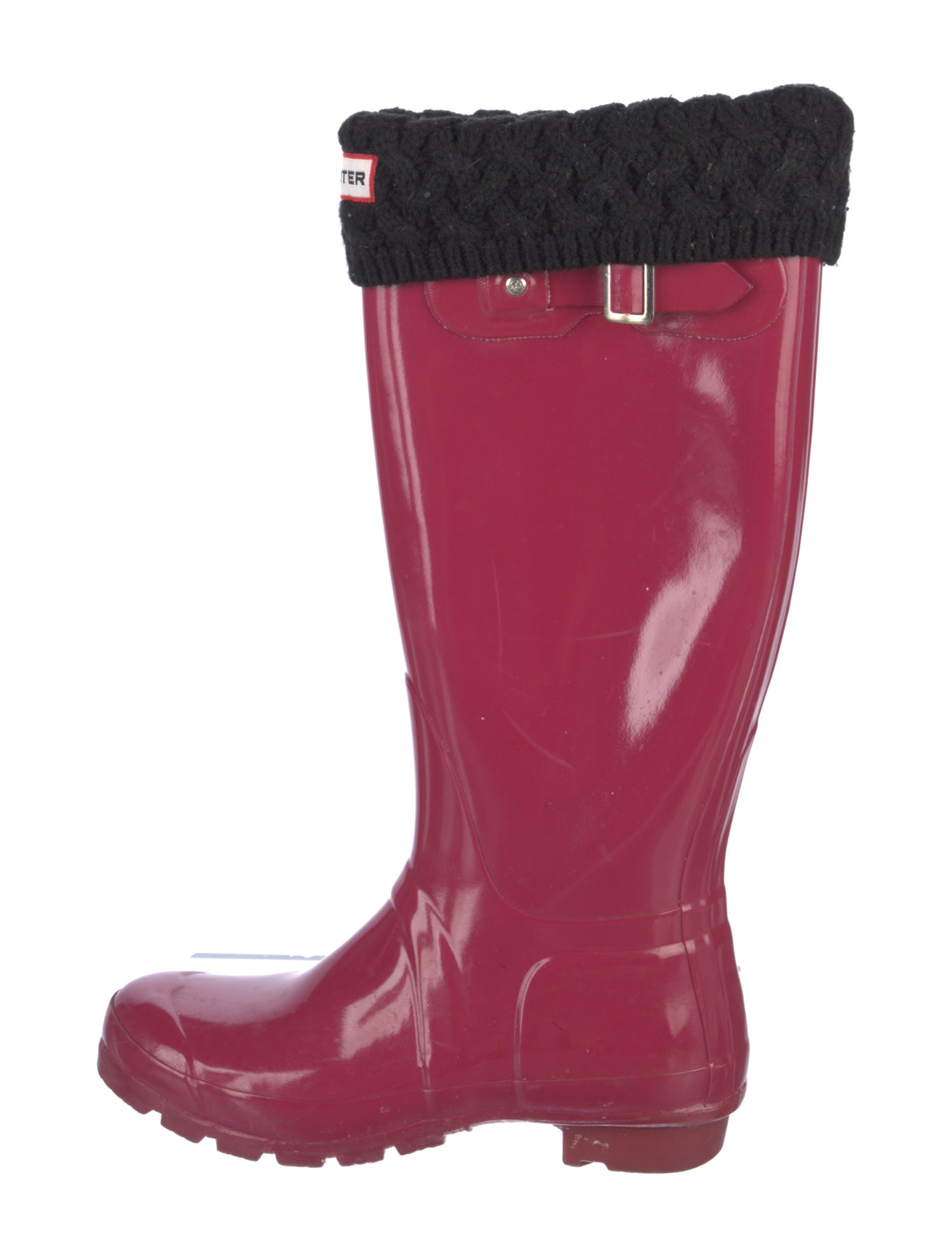 Hunter Rubber Colorblock Pattern Rain Boots