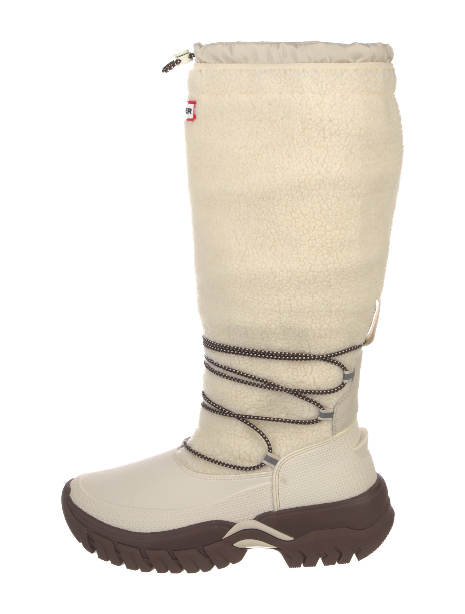 Hunter Leather Colorblock Pattern Rain Boots