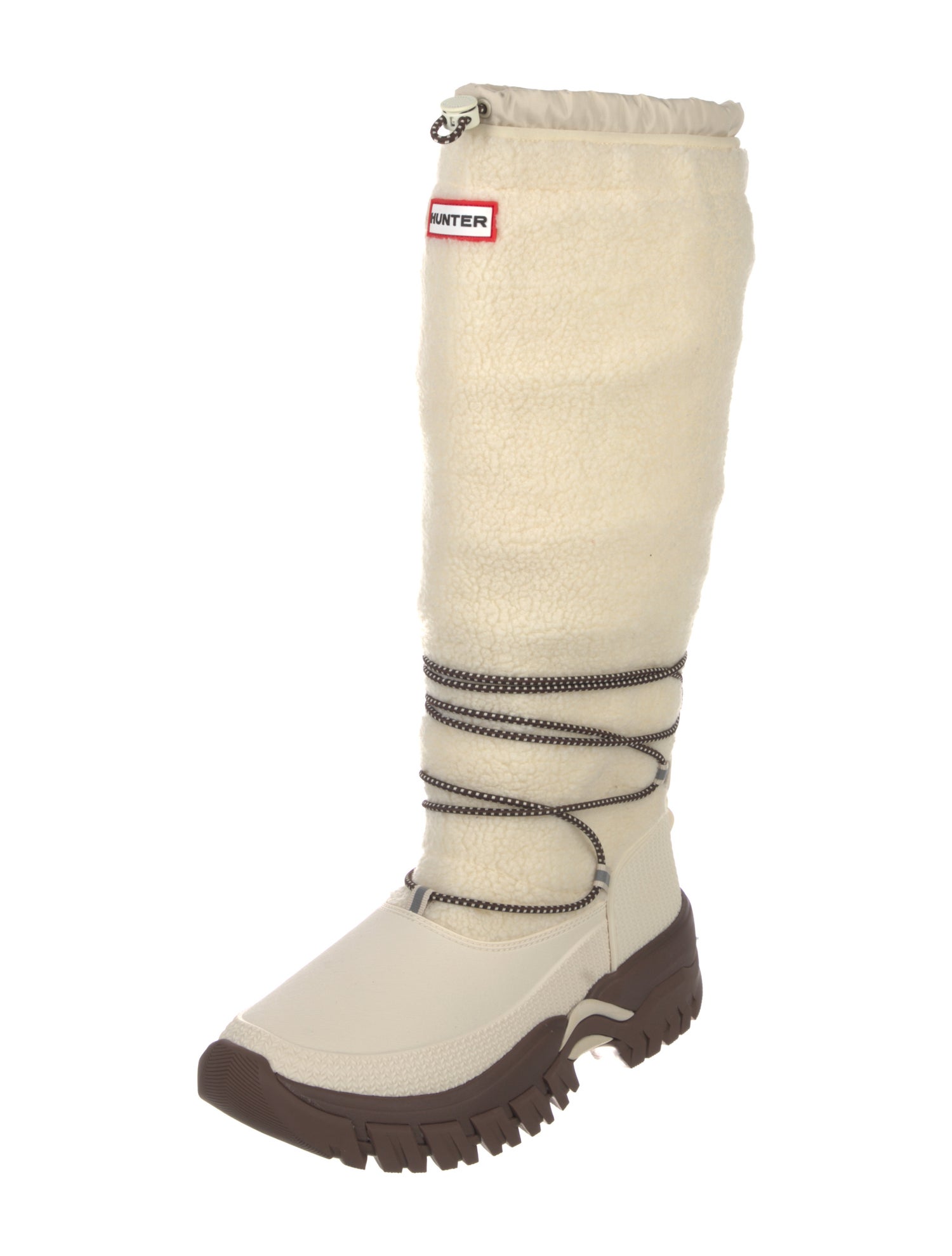 Hunter Leather Colorblock Pattern Rain Boots