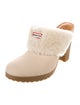 Hunter Leather Fur Trim Mules