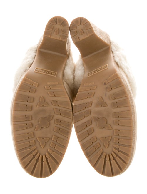 Hunter Leather Fur Trim Mules