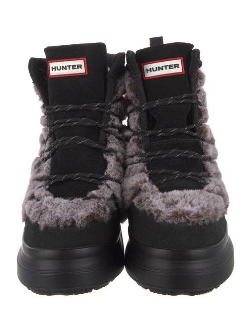Hunter Suede Colorblock Pattern Combat Boots