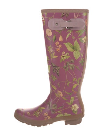 Hunter Rubber Floral Print Rain Boots