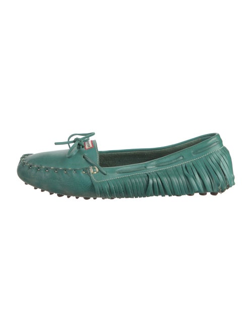 Hunter Leather Fringe Trim Accent Moccasins