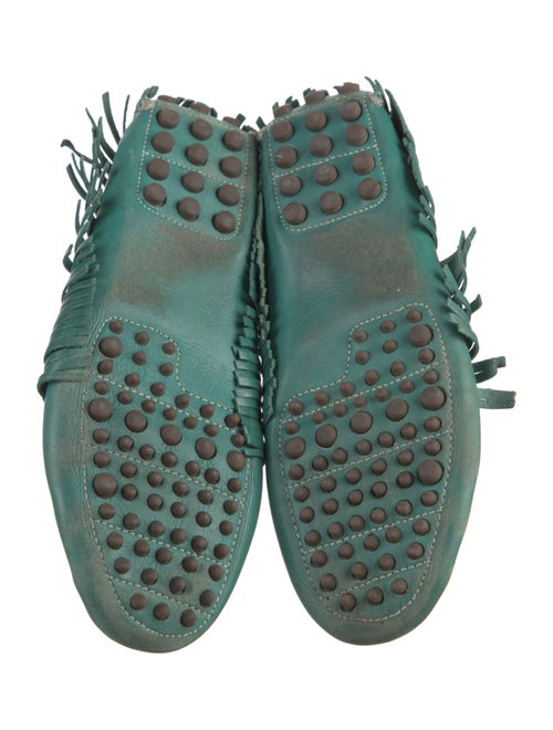 Hunter Leather Fringe Trim Accent Moccasins