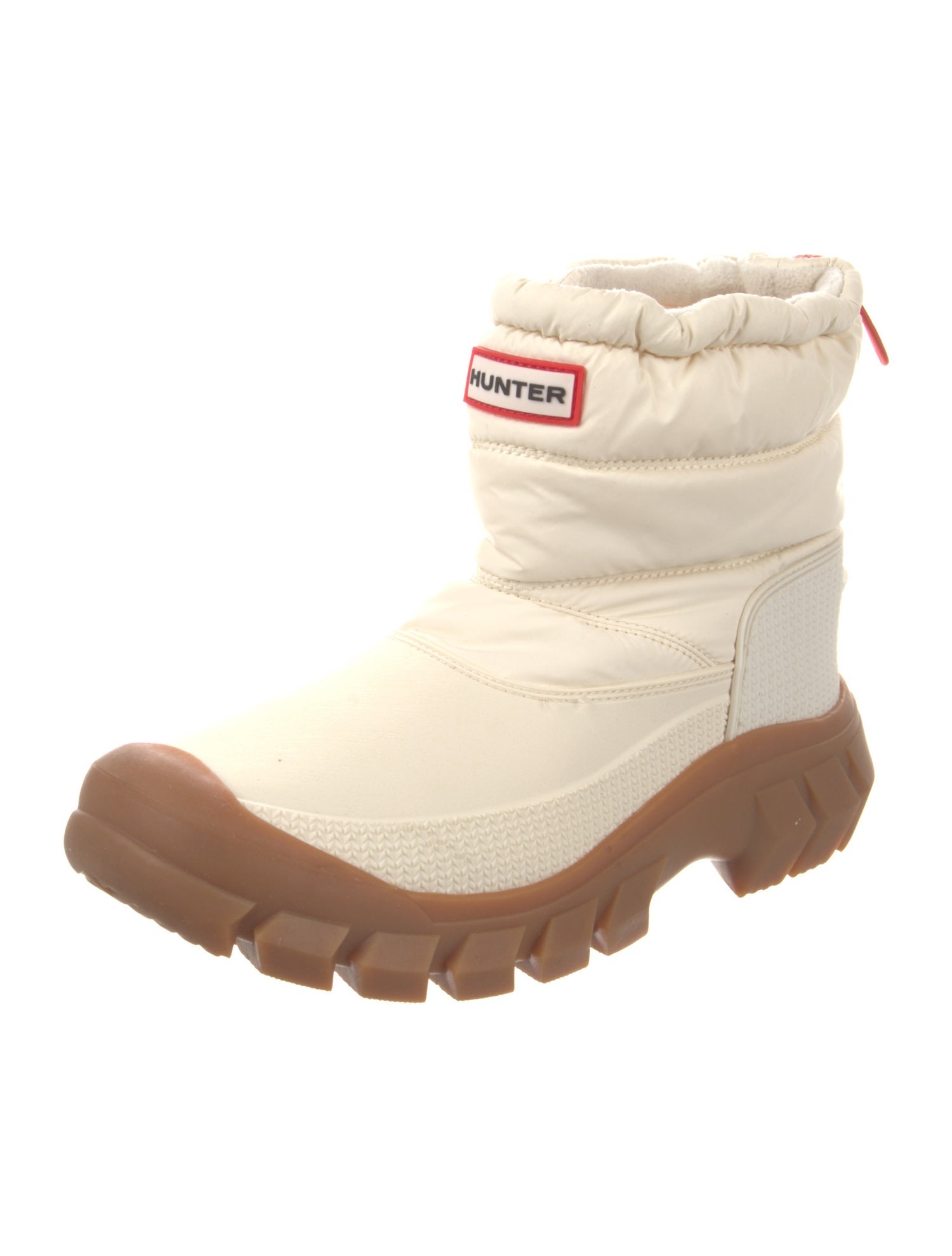 Hunter Leather Colorblock Pattern Rain Boots