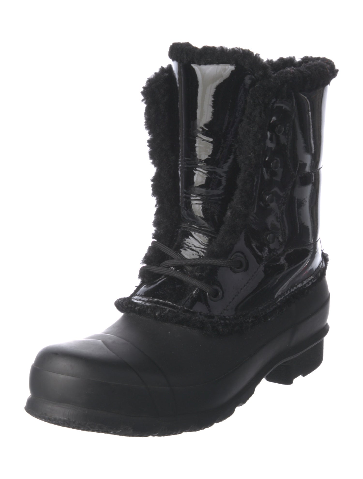 Hunter Rubber Faux Fur Trim Rain Boots