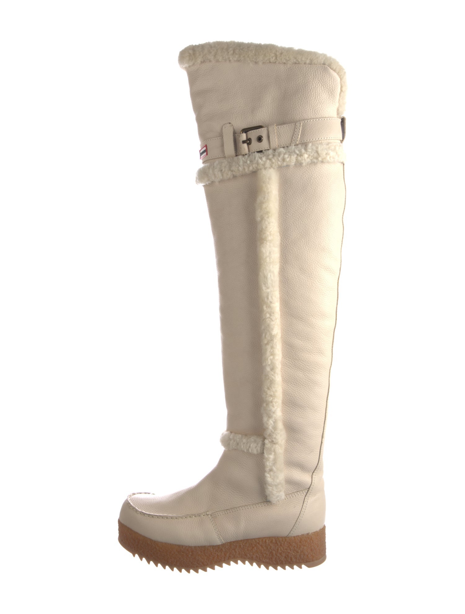 Hunter Leather Fur Trim Boots