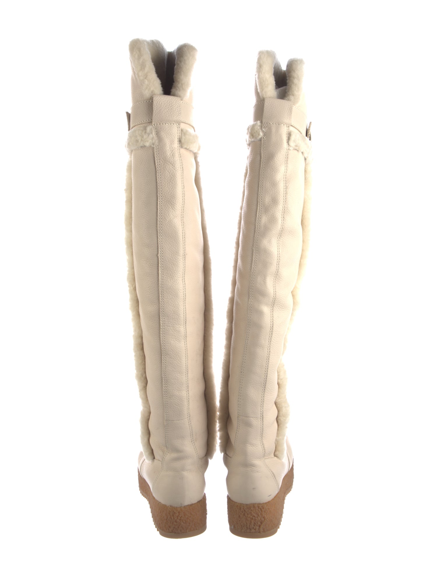 Hunter Leather Fur Trim Boots