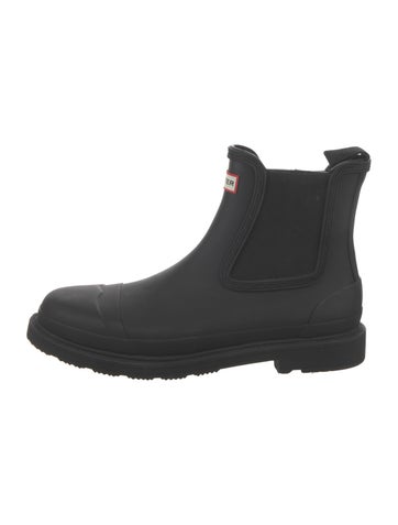 Pre-owned Hunter Rubber Rain Boots In Black