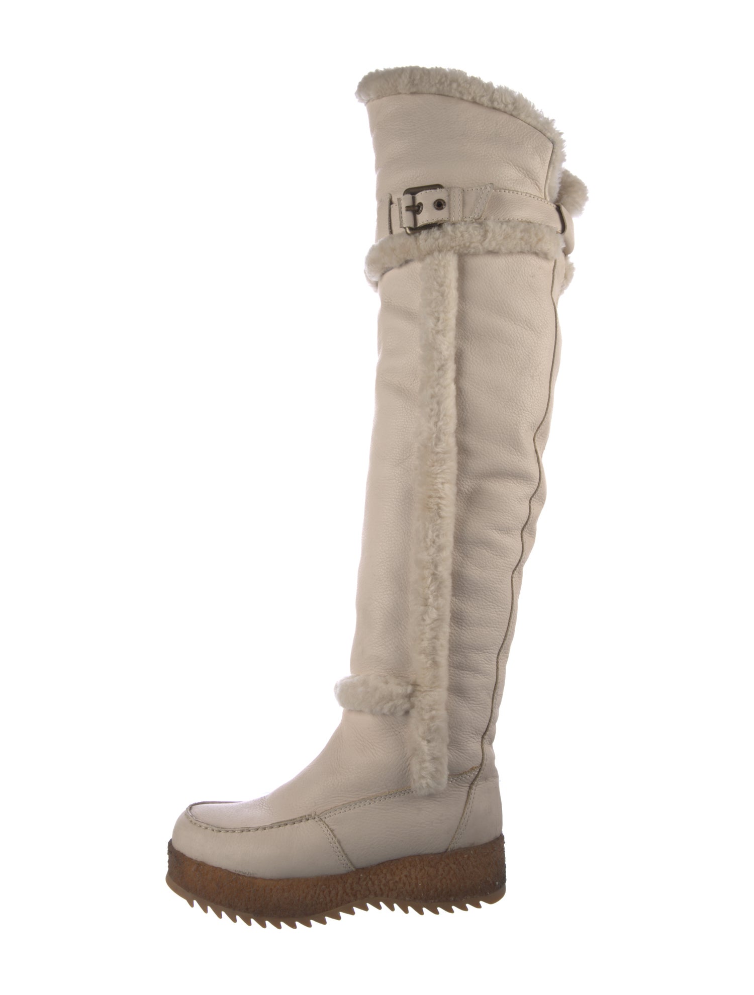 Hunter Leather Fur Trim Boots