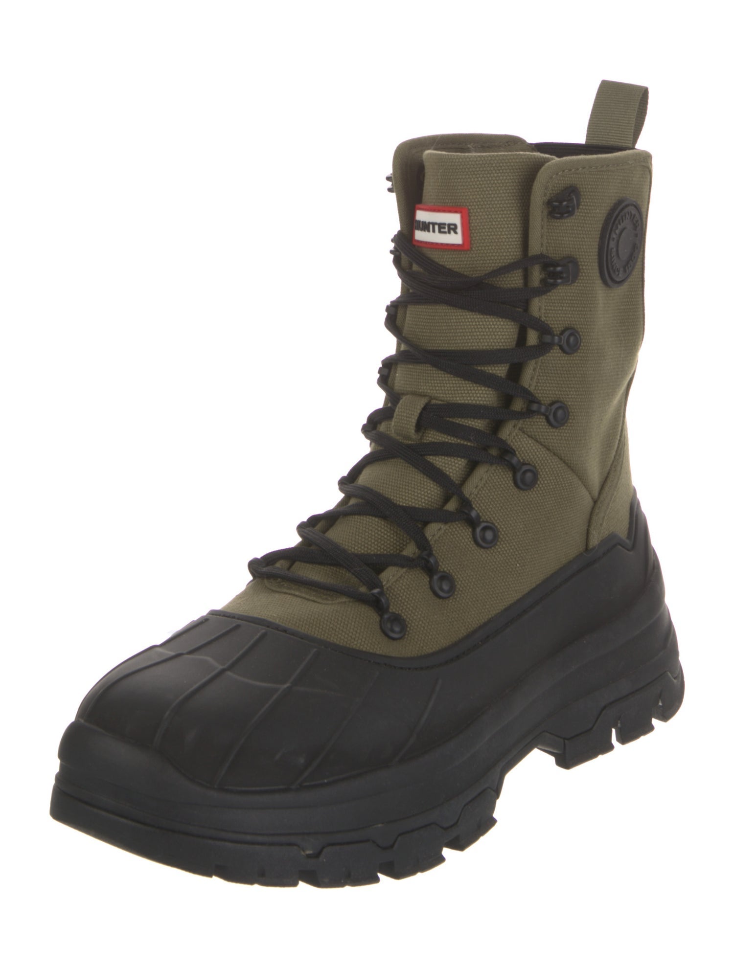 Hunter Canvas Colorblock Pattern Combat Boots