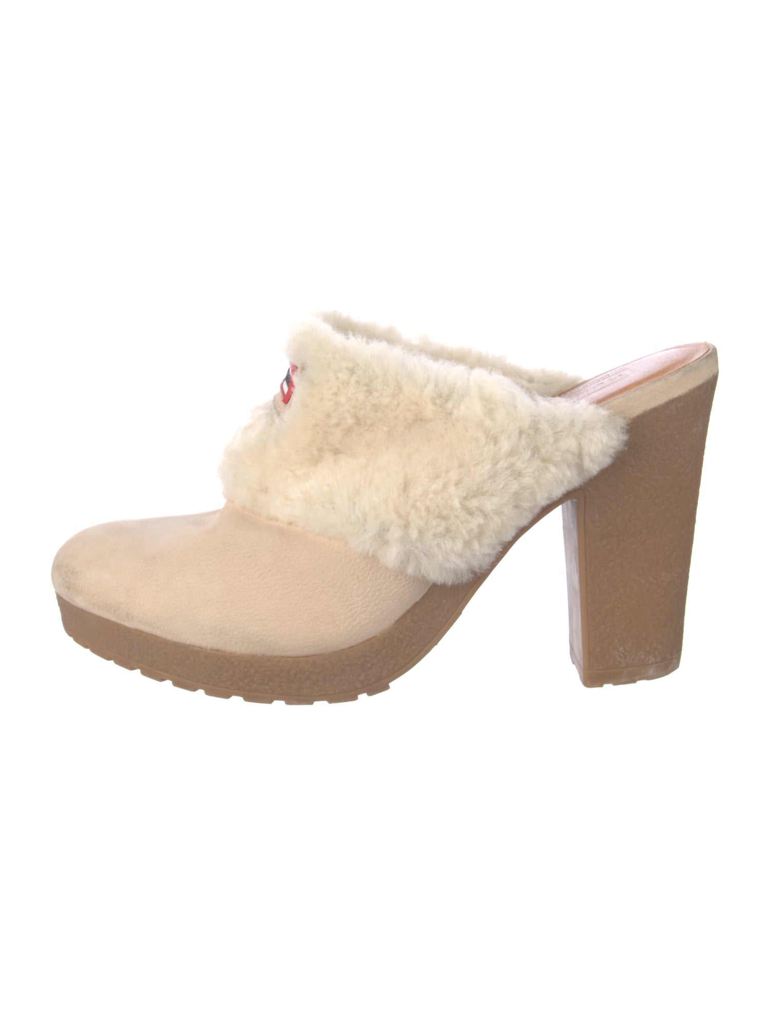 Hunter Suede Fur Trim Mules