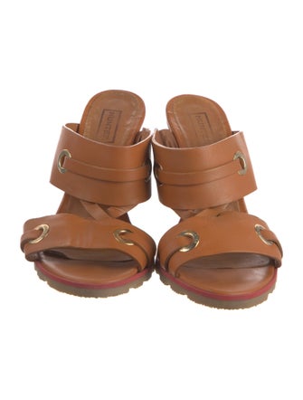 Hunter Leather Slides