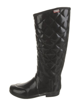 Hunter Quilted Pattern Rubber Rain Boots