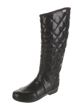 Hunter Quilted Pattern Rubber Rain Boots