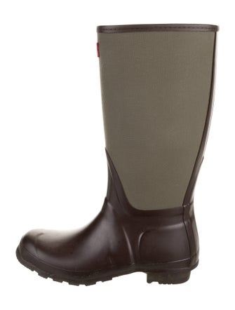 Hunter Rubber Colorblock Pattern Rain Boots