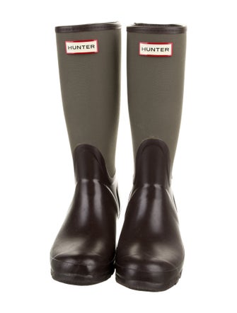 Hunter Rubber Colorblock Pattern Rain Boots