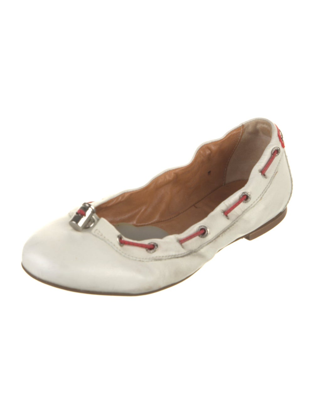 Hunter Leather Colorblock Pattern Ballet Flats - image 2