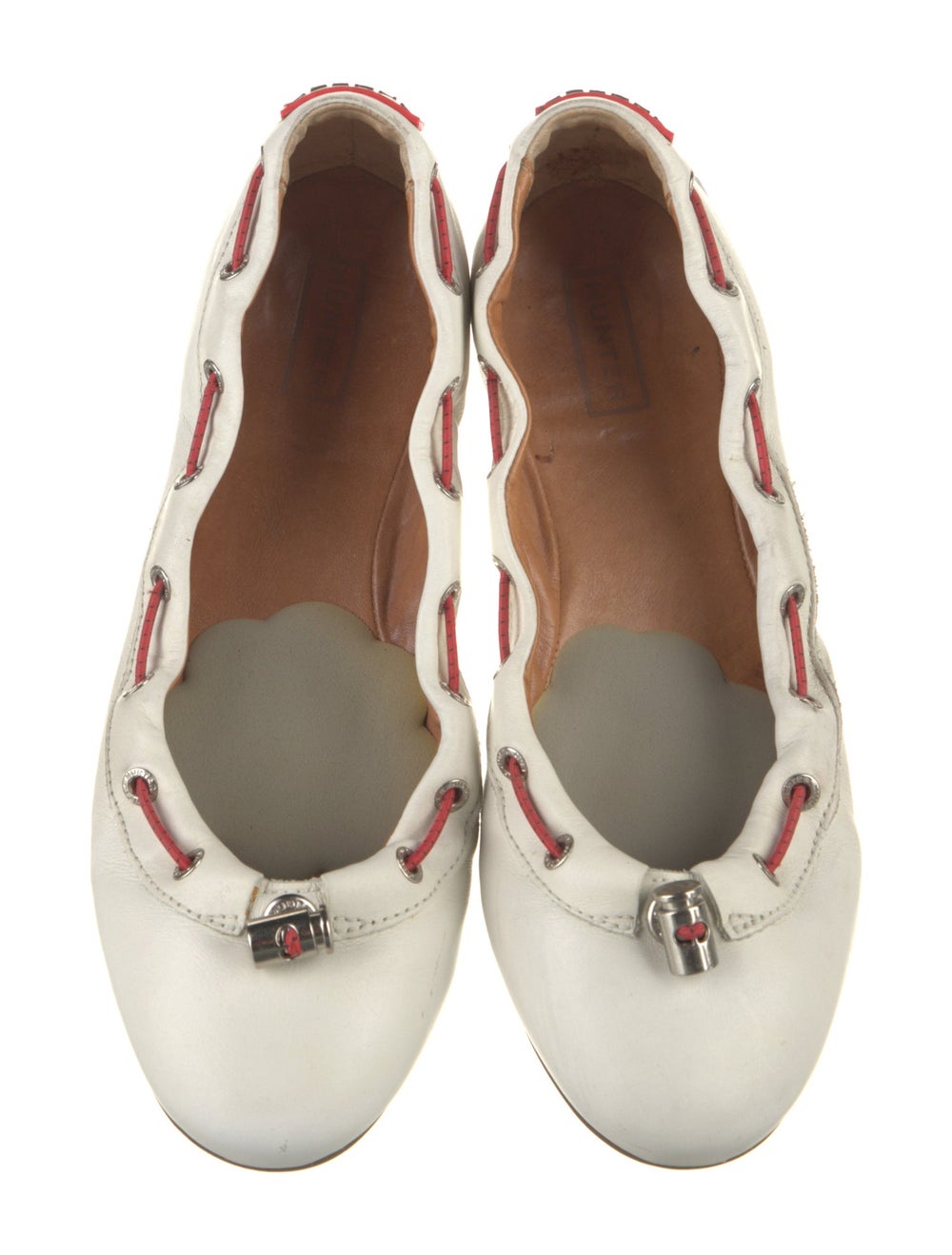 Hunter Leather Colorblock Pattern Ballet Flats - image 3