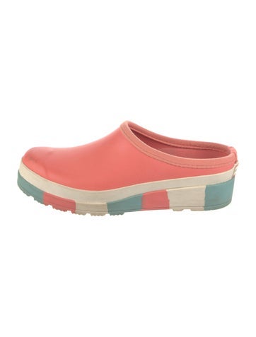 Pre-owned Hunter Rubber Mules In Pink