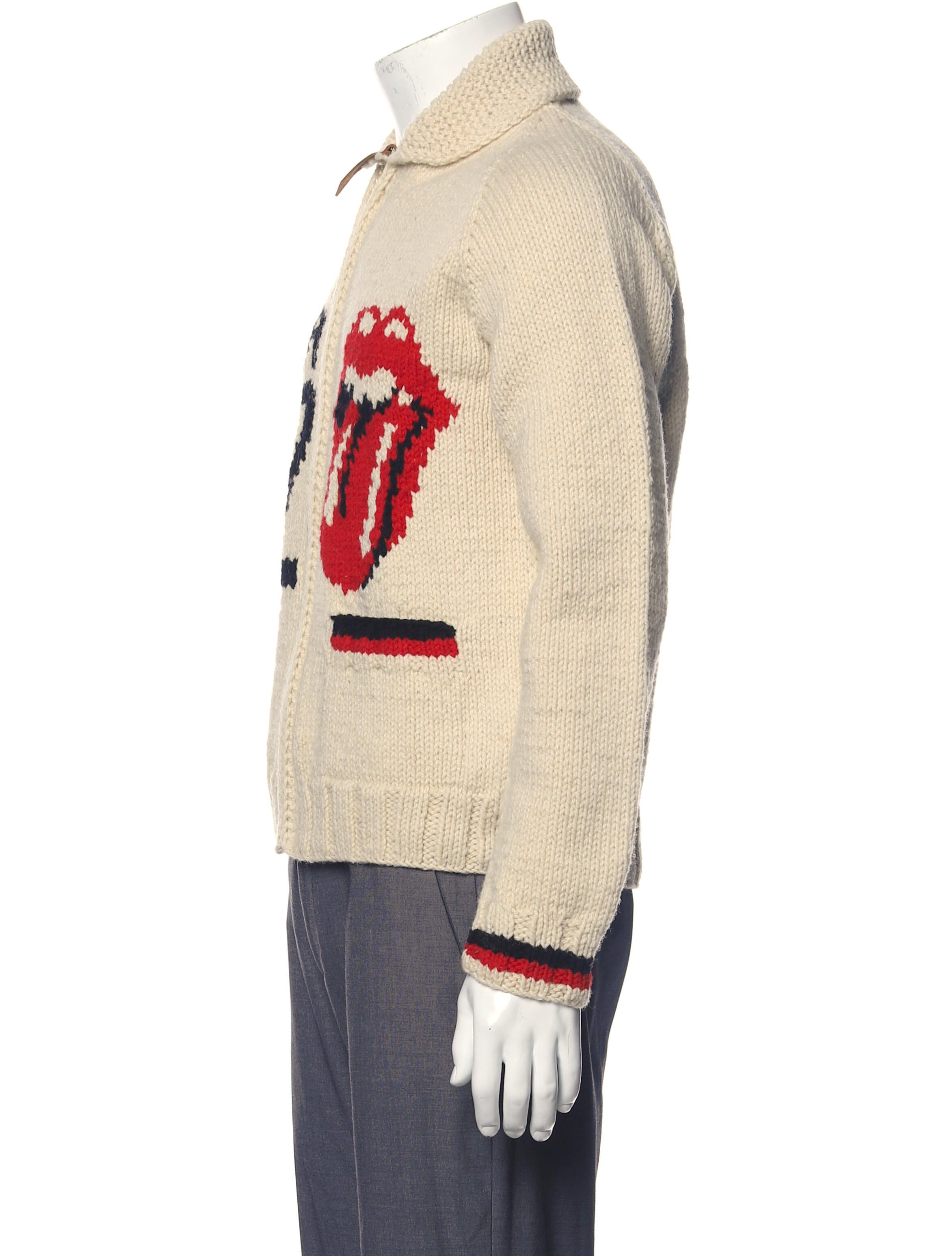Hysteric Glamour Rolling Stones Wool Cardigan - Neutrals Sweaters