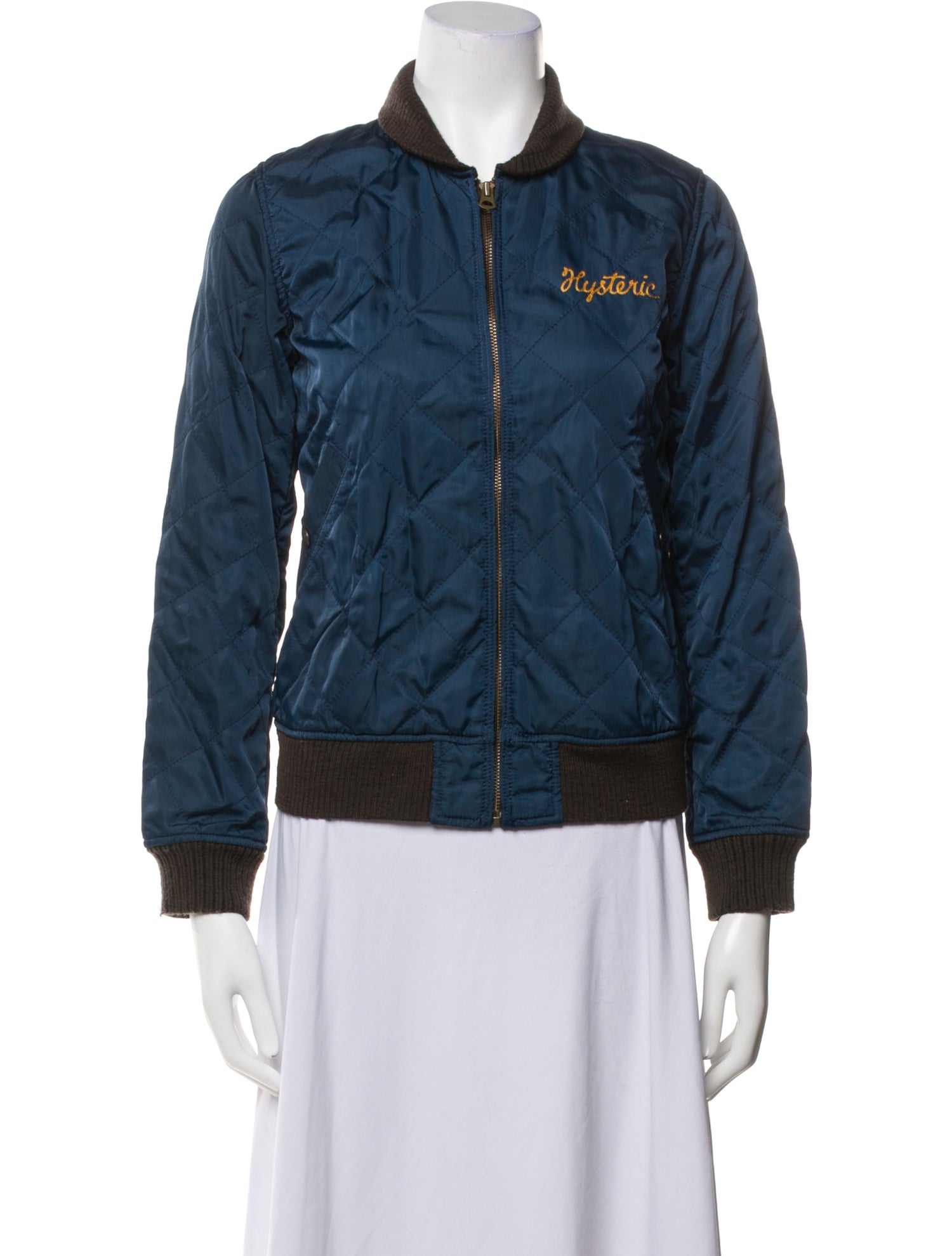 Hysteric Glamour Colorblock Pattern Bomber Jacket - Blue Jackets 