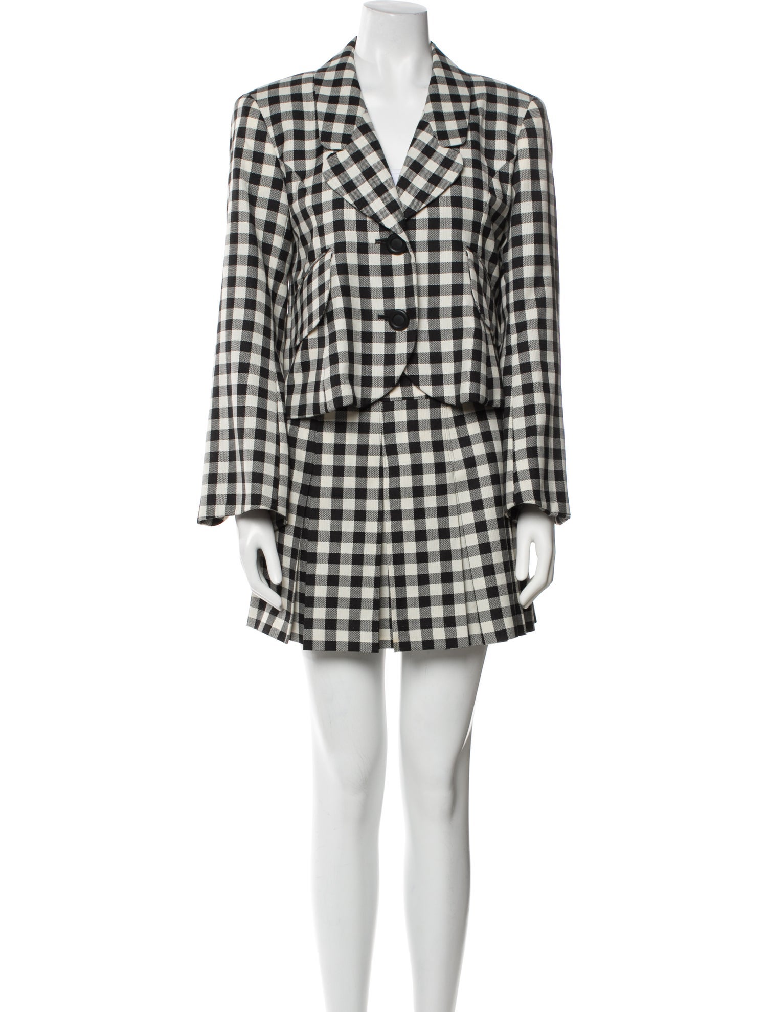 Hysteric Glamour Printed Pleated Accents Skirt Suit