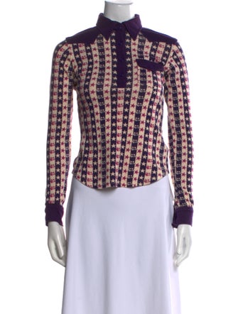 Hysteric Glamour Plaid Print Long Sleeve Button-Up Top