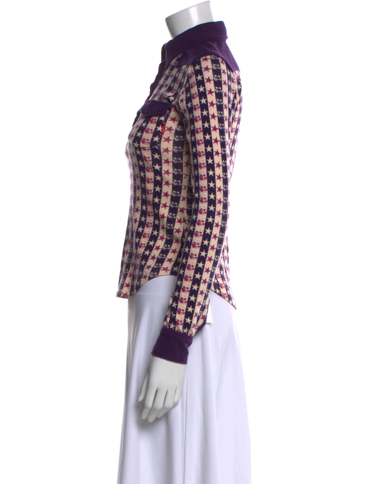 Hysteric Glamour Plaid Print Long Sleeve Button-Up Top