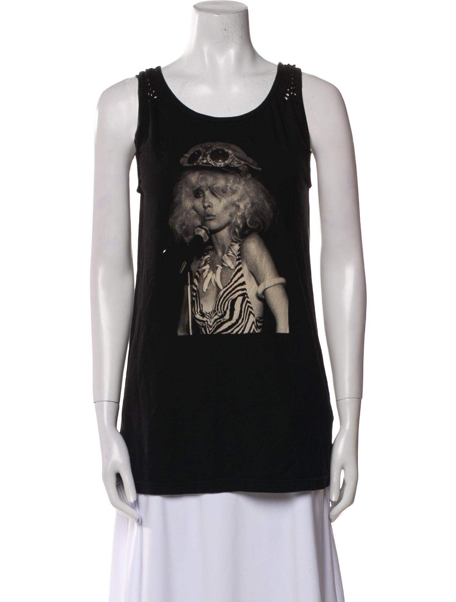Hysteric Glamour Graphic Print Scoop Neck Top