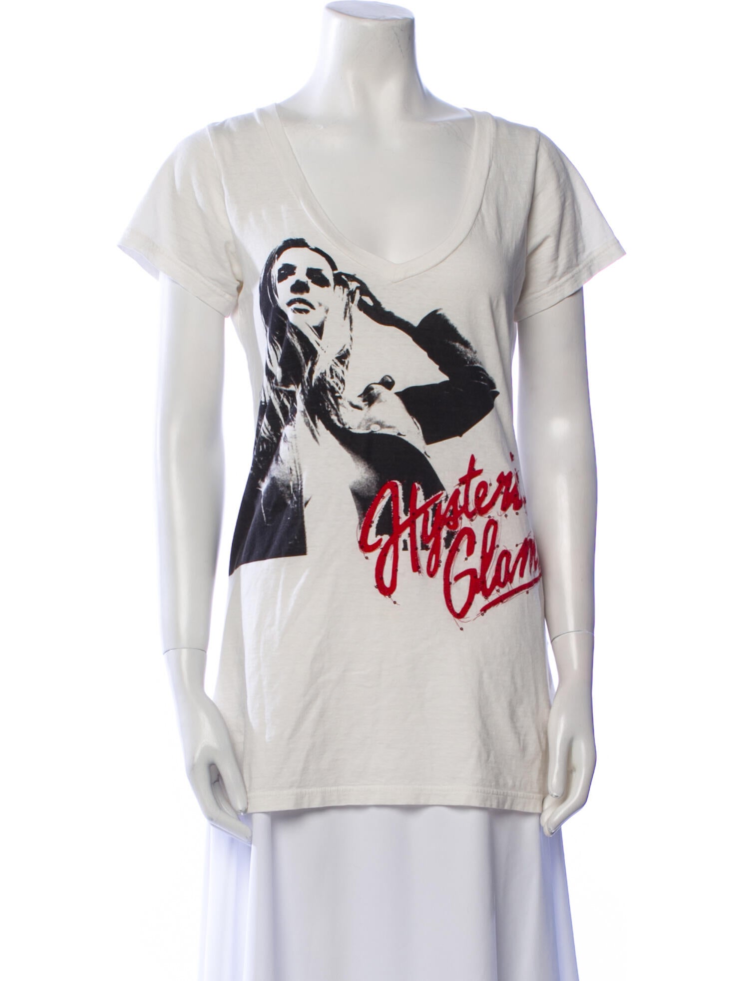 Hysteric Glamour Graphic Print Scoop Neck T-Shirt