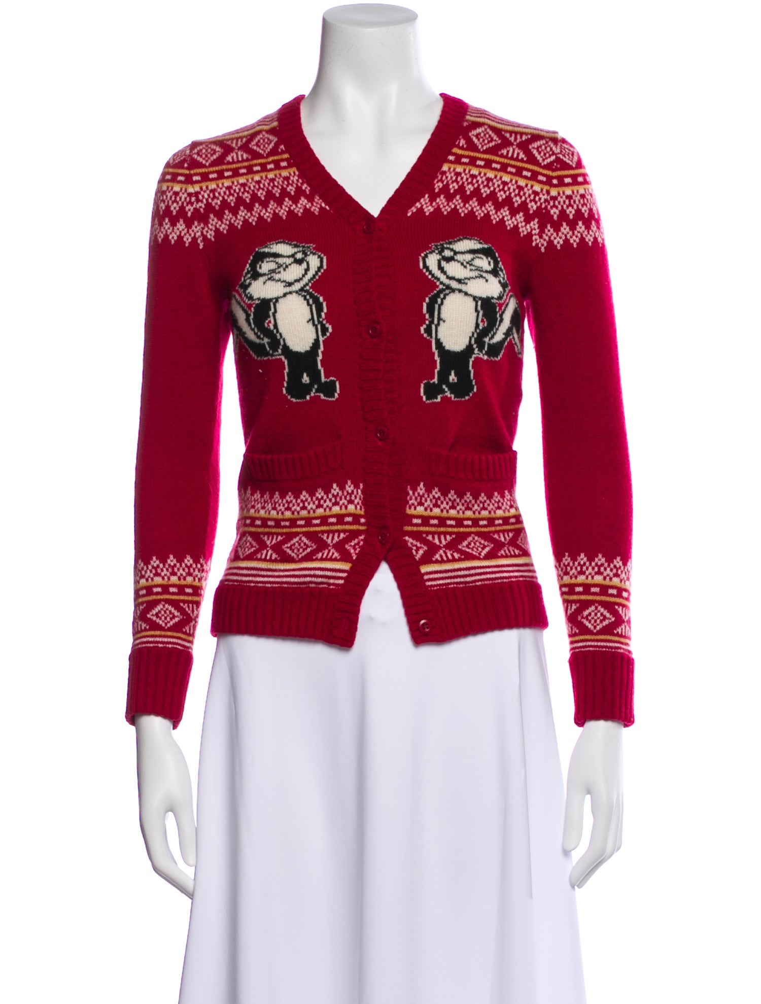 Hysteric Glamour Printed V-Neck Sweater