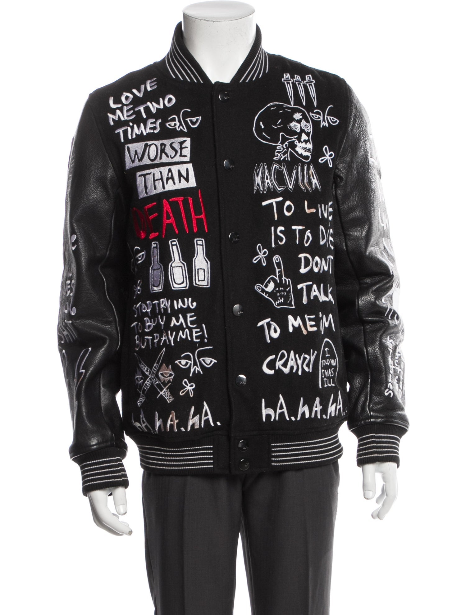 Haculla Wool Graphic Print Bomber Jacket