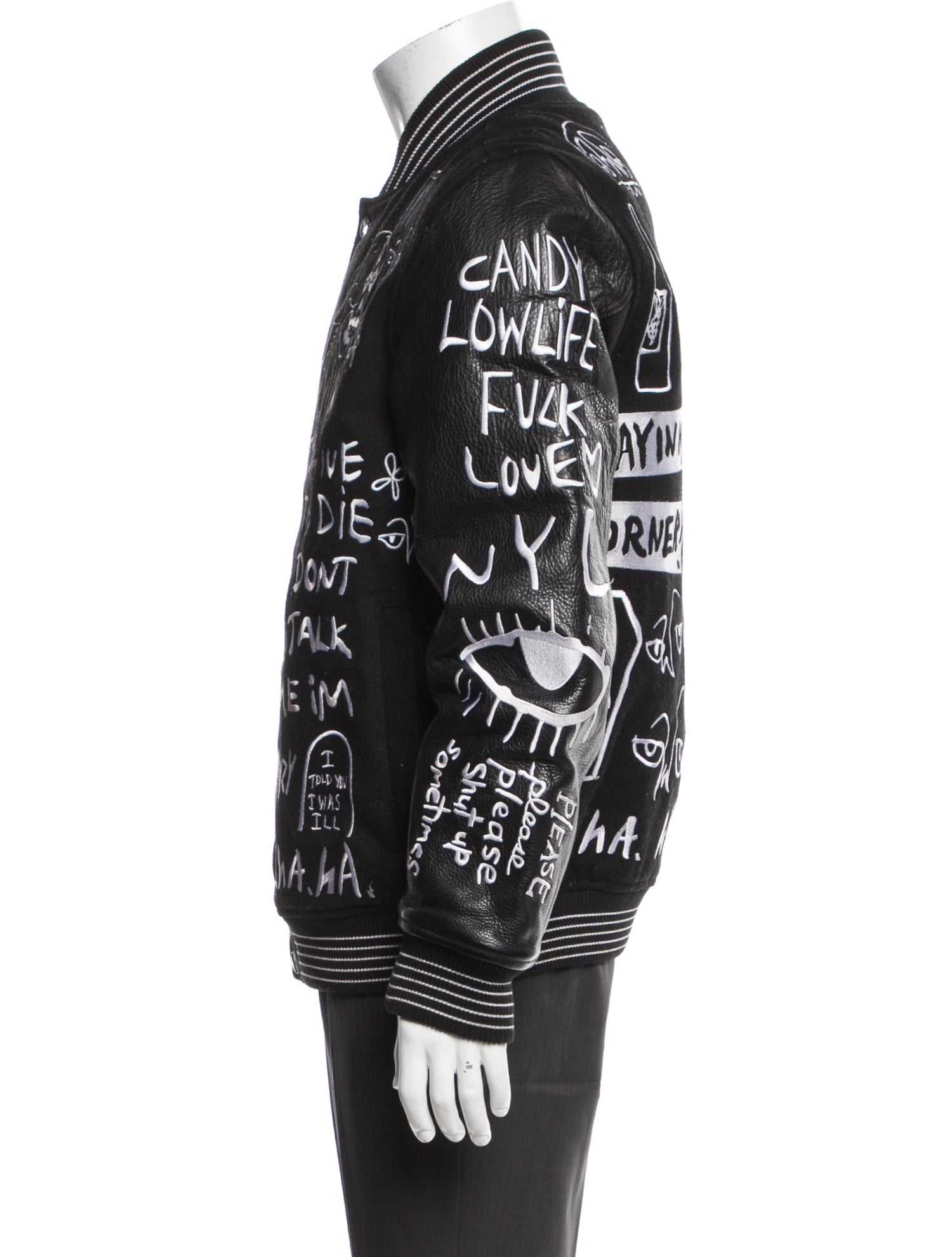 Haculla Wool Graphic Print Bomber Jacket