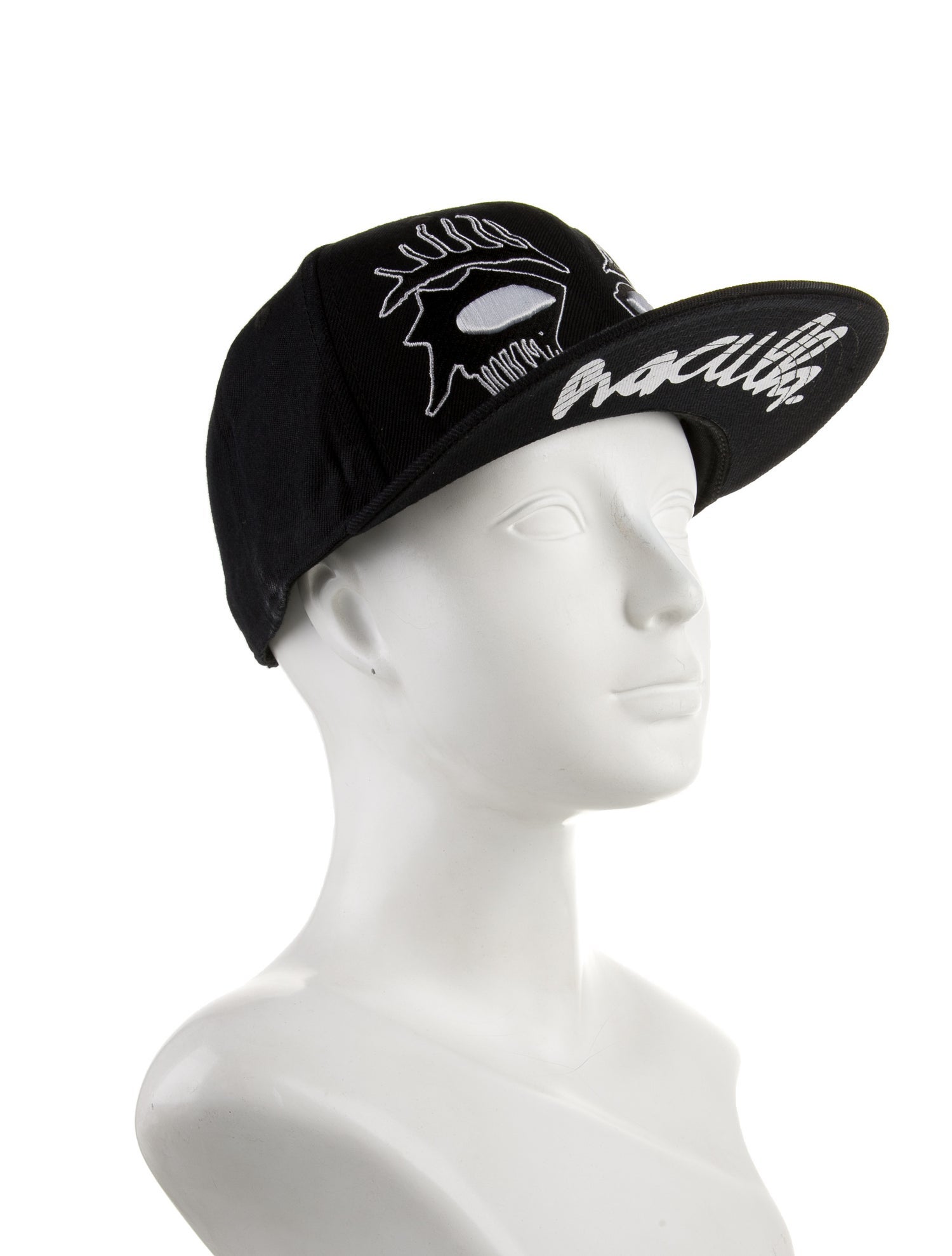 Haculla hat with embroidery eyes and under brim print