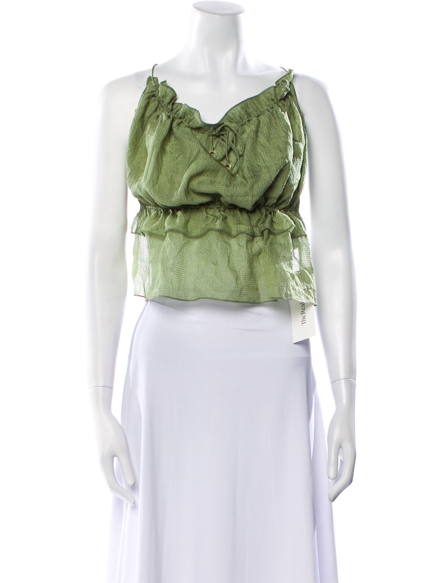 Hanne Bloch Silk One-Shoulder Crop Top