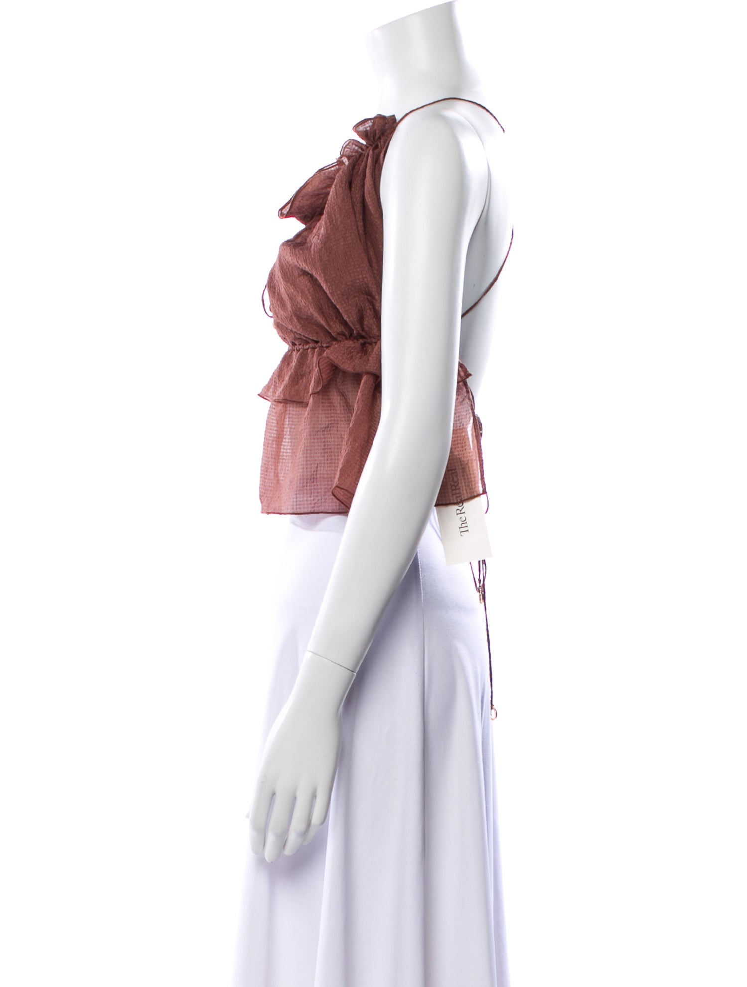 Hanne Bloch Silk Cowl Neck Crop Top