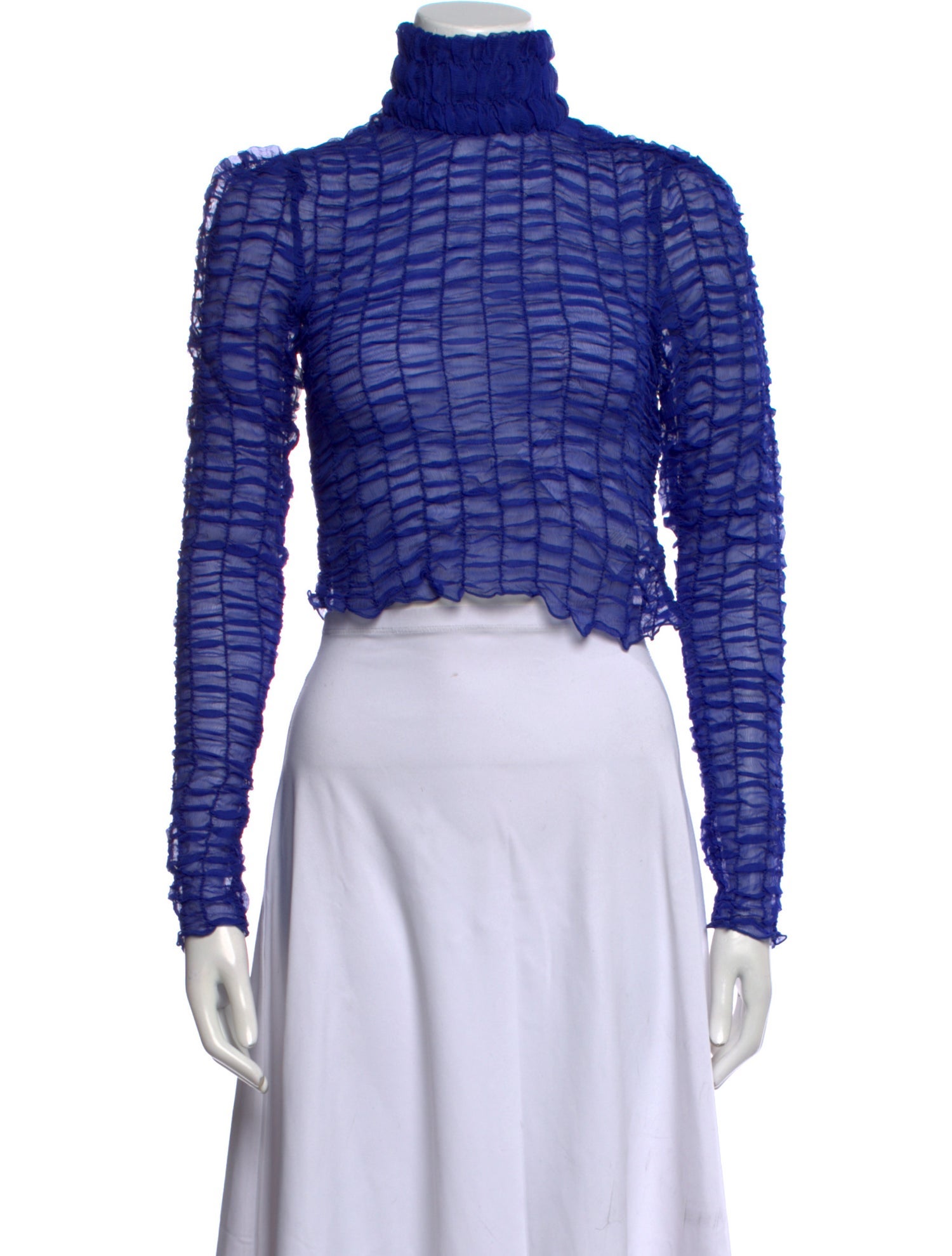 Hanne Bloch Striped Mock Neck Crop Top